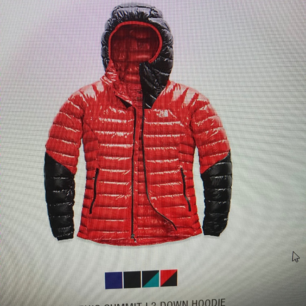 Red North Face Down Women Coat